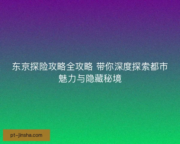 东京探险攻略全攻略 带你深度探索都市魅力与隐藏秘境